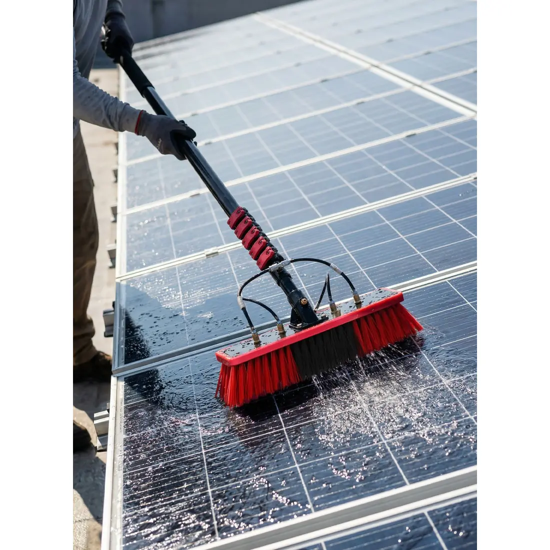 Vassoura para Limpeza de Painel Solar Bedinsolar – Cabo Telescópico - 7,2M 35CM - imagem 1