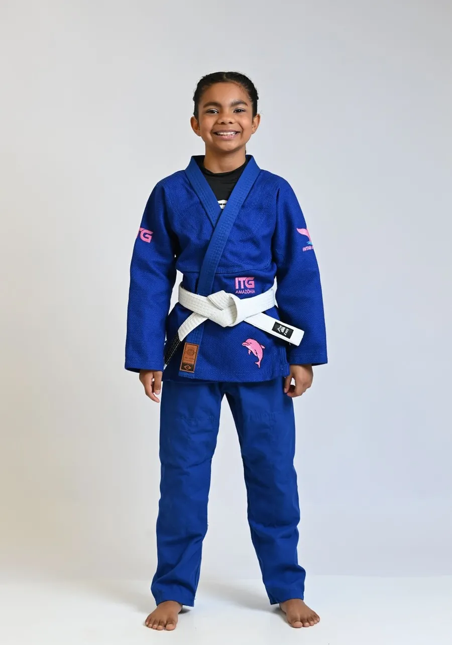 Kimono Infantil ITG Amazônia Boto Rosa Azul