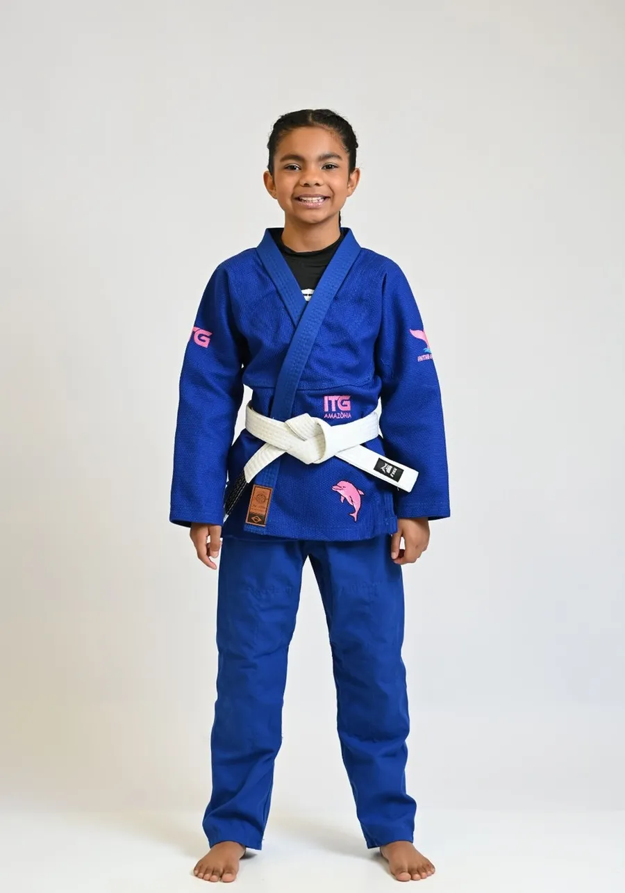 Kimono Infantil ITG Amazônia Boto Rosa Azul