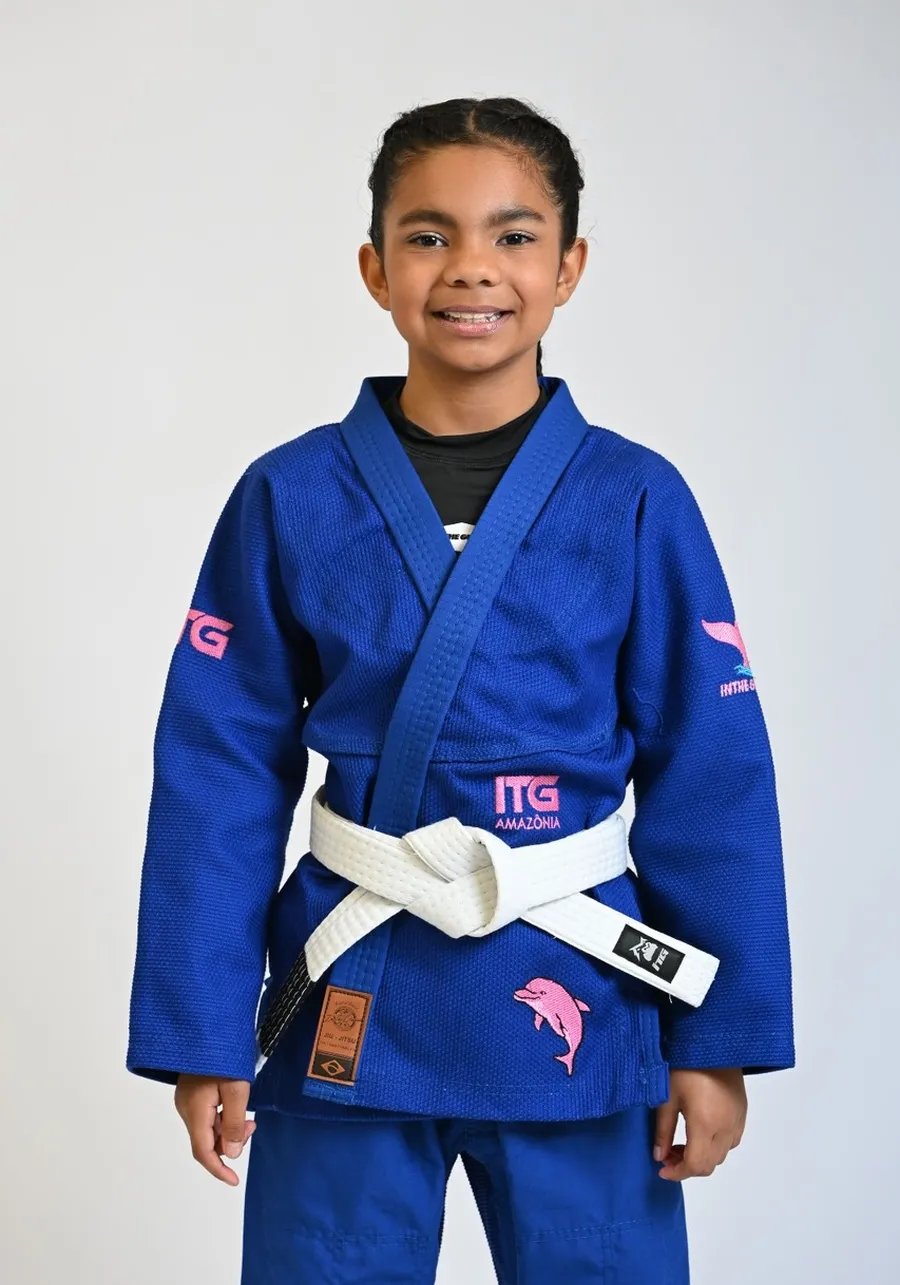 Kimono Infantil ITG Amazônia Boto Rosa Azul