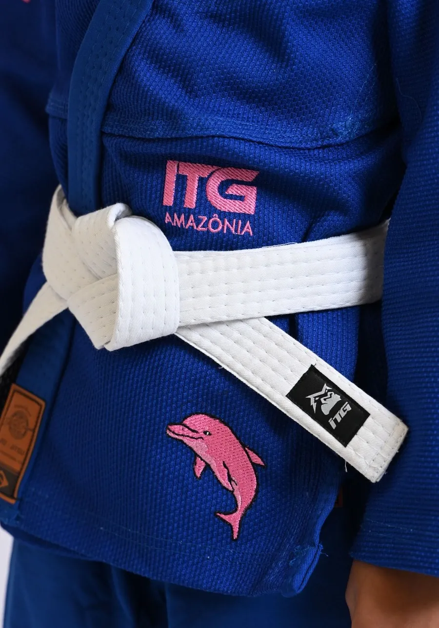 Kimono Infantil ITG Amazônia Boto Rosa Azul