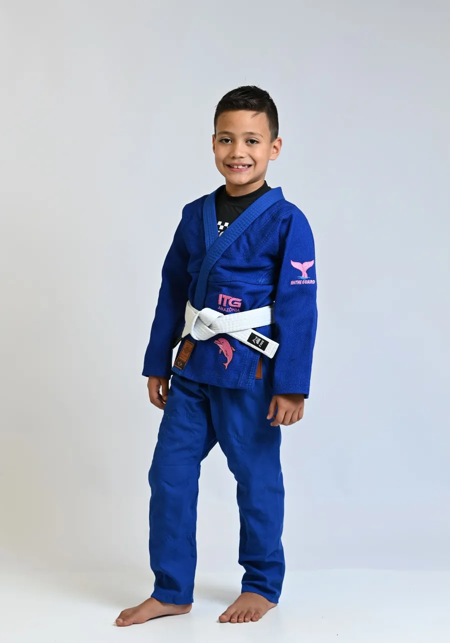 Kimono Infantil ITG Amazônia Boto Rosa Azul