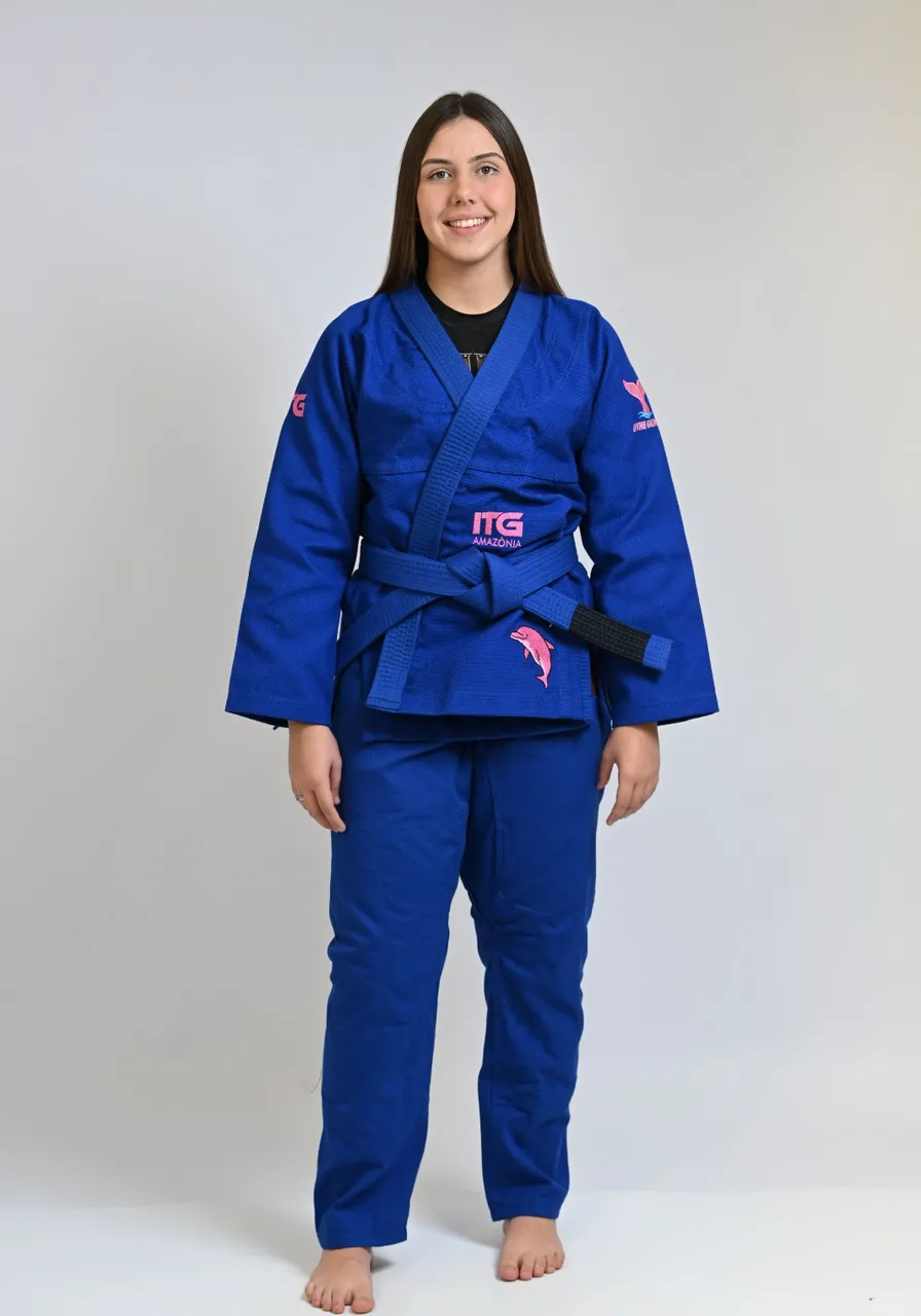 Kimono In The Guard Feminino Amazônia BOTO ROSA Azul
