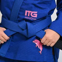 Kimono In The Guard Jiu-Jitsu AMAZÔNIA BOTO ROSA Azul - imagem 9