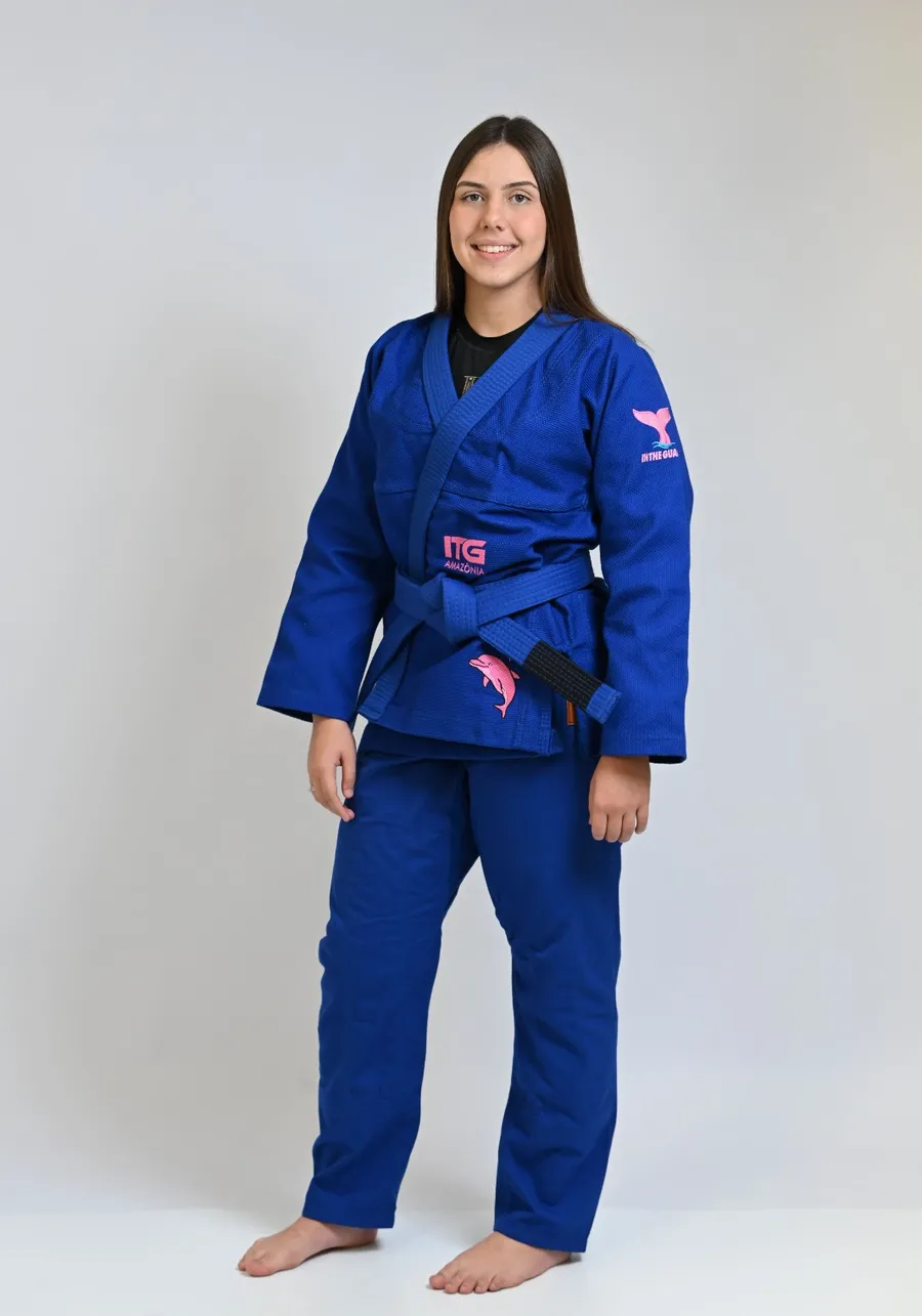 Kimono In The Guard Jiu-Jitsu AMAZÔNIA BOTO ROSA Azul