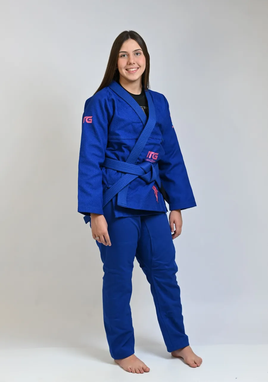 Kimono In The Guard Jiu-Jitsu AMAZÔNIA BOTO ROSA Azul