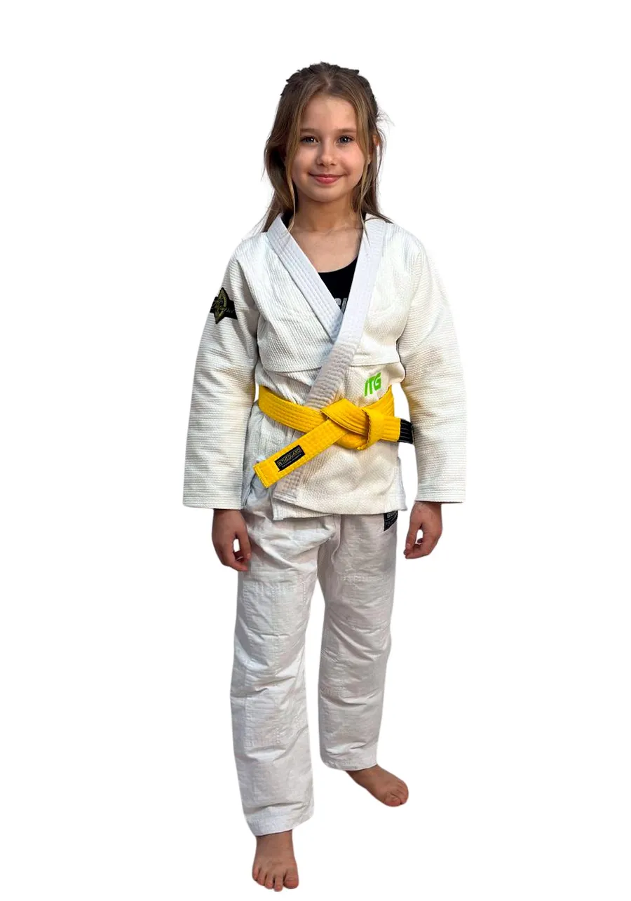 Kimono Infantil In The Guard Green Branco