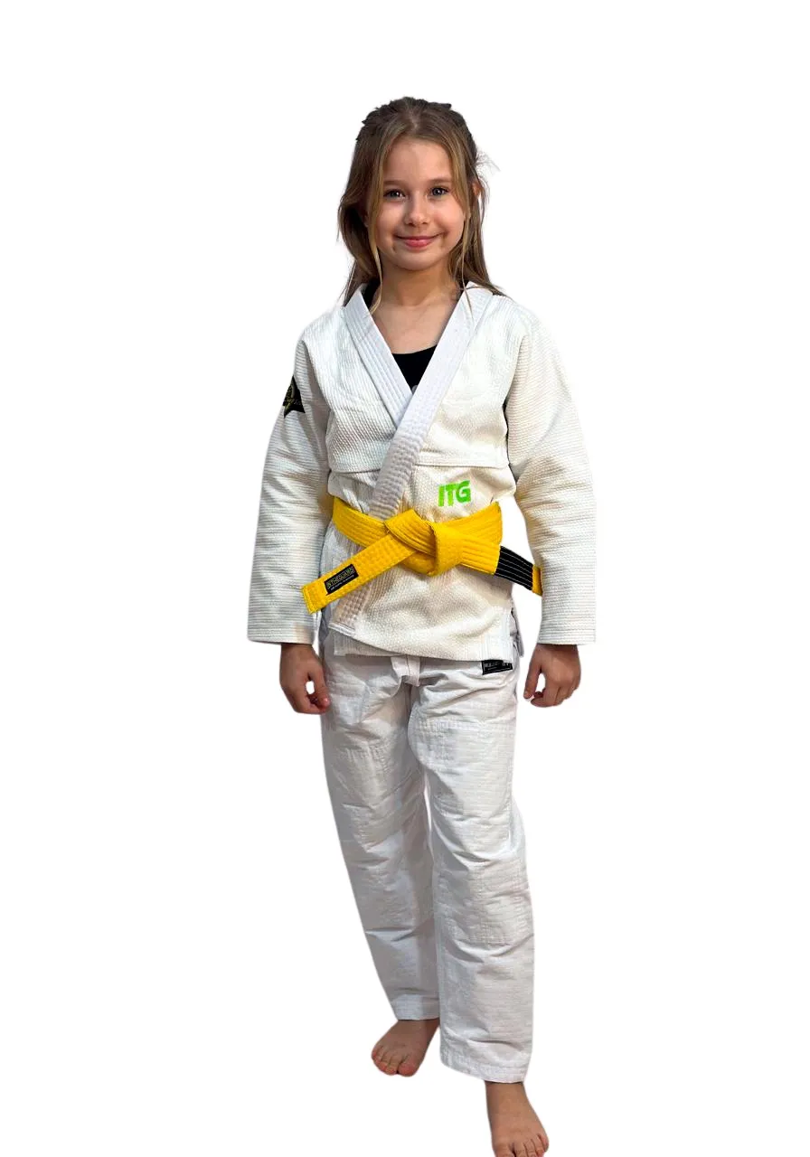 Kimono Infantil In The Guard Green Branco