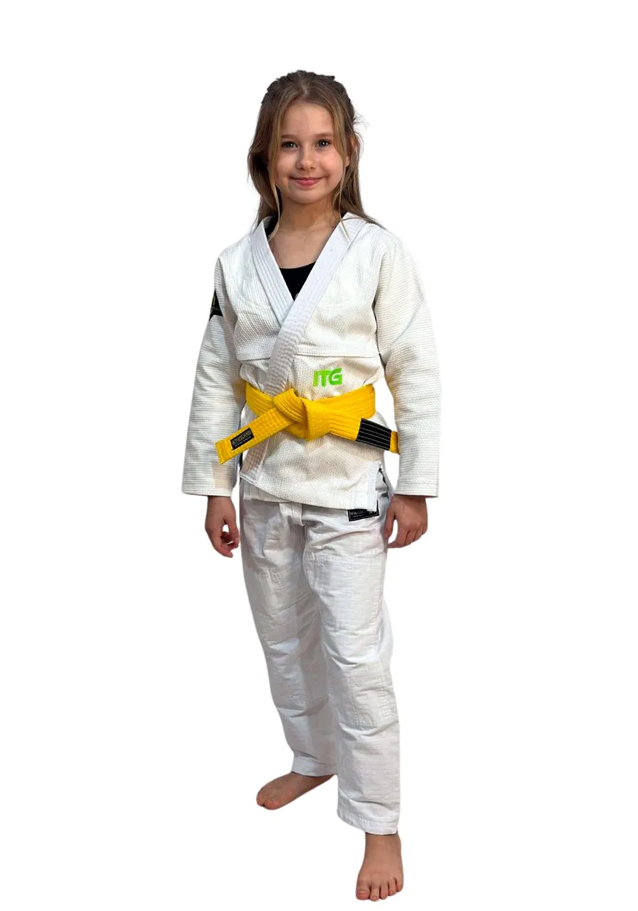 Kimono Infantil In The Guard Green Branco