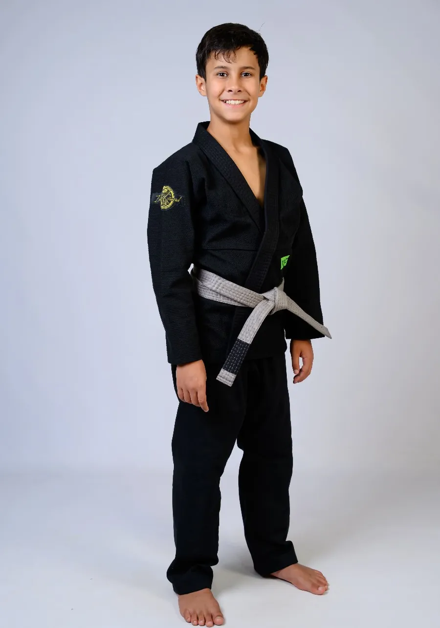 Kimono Infantil In The Guard Green Preto