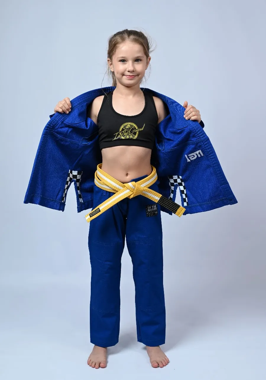 Kimono Infantil In The Guard Xadrez Azul