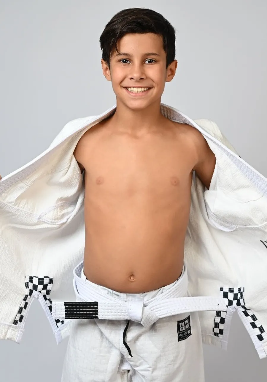 Kimono Infantil In The Guard Xadrez Branco