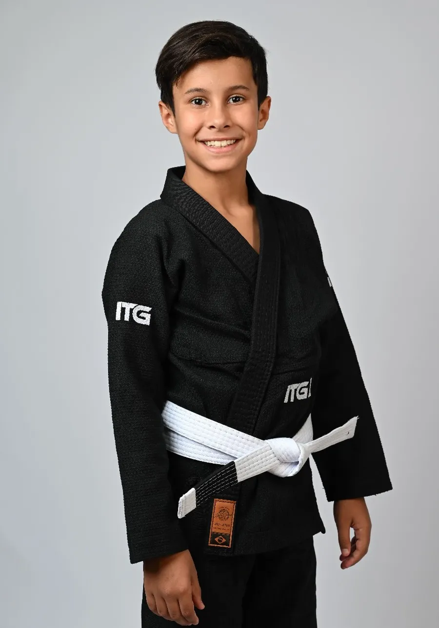 Kimono Infantil In The Guard Xadrez Preto