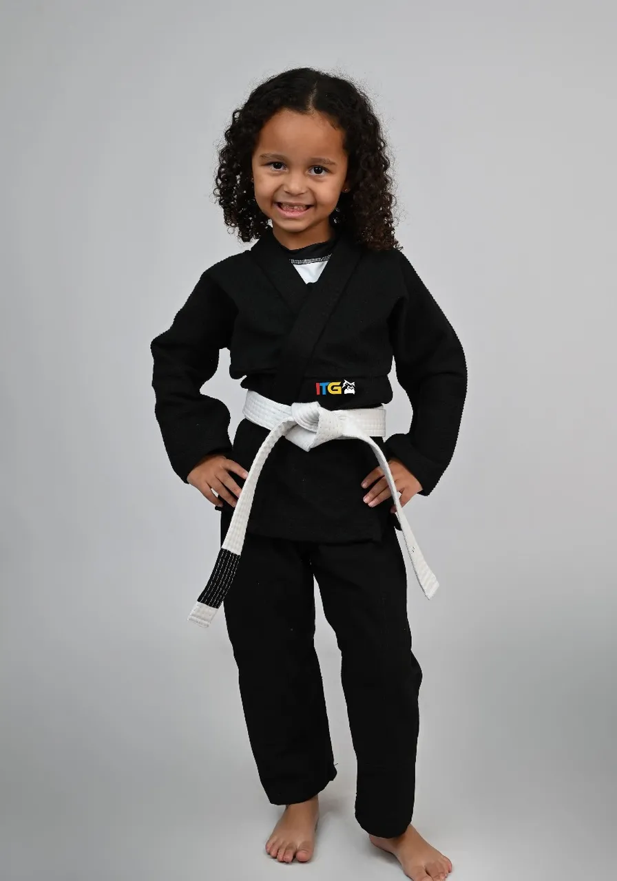 Kimono MIRIM, 4 e 5 anos. Preto INFANTIL:TAMANHO 6