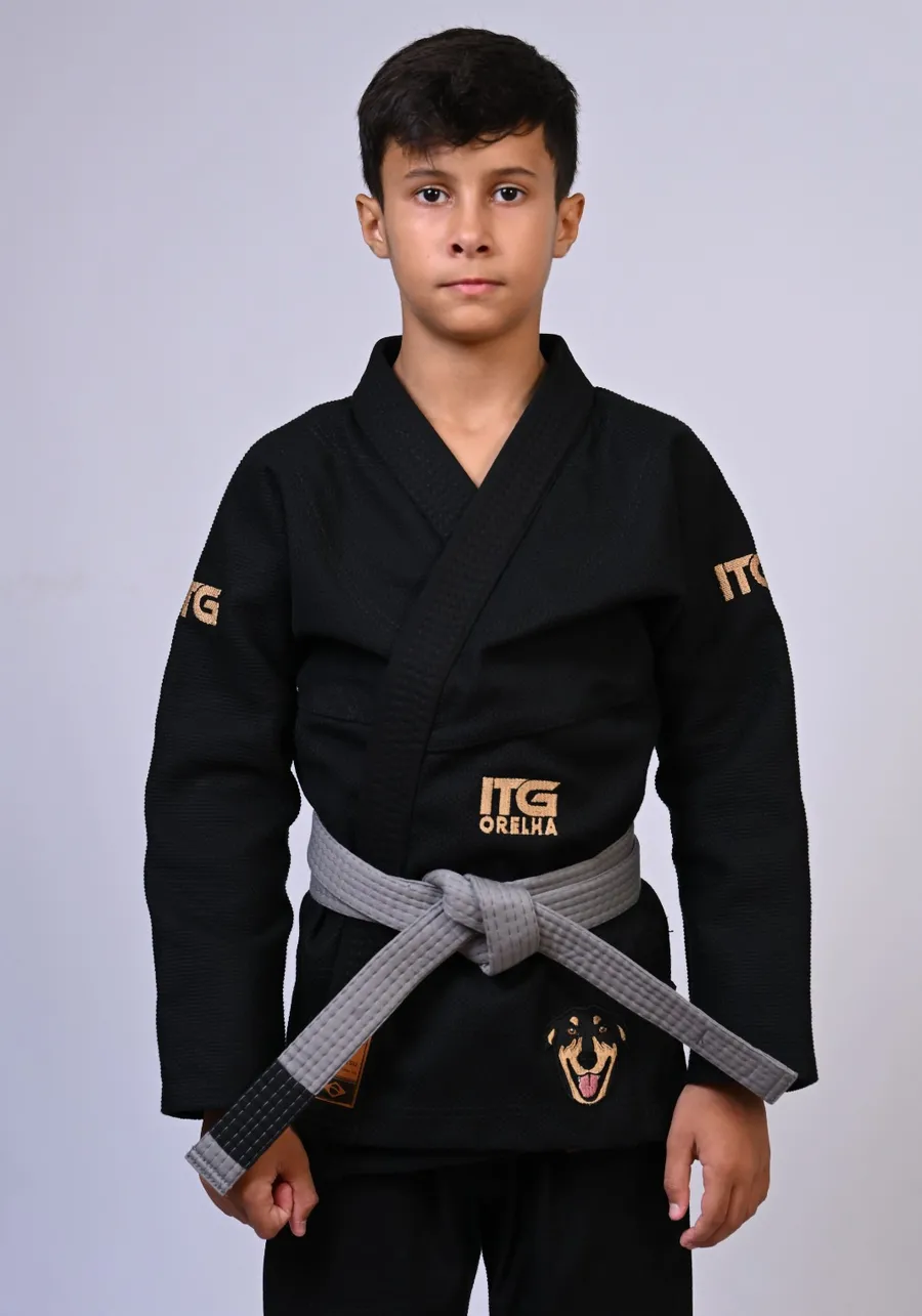 Kimono Infantil ITG ORELHA Preto