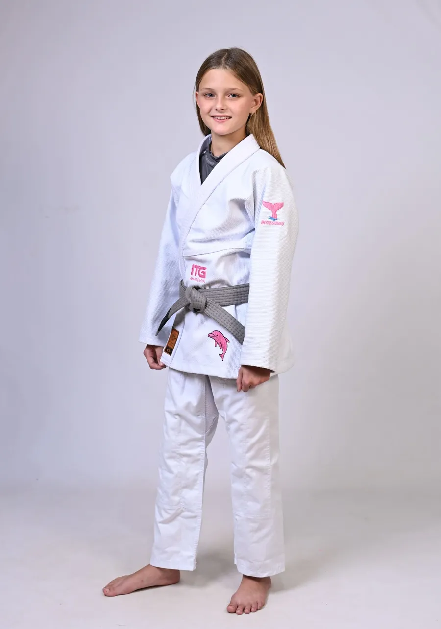 Kimono Infantil ITG Amazônia Boto Rosa Branco