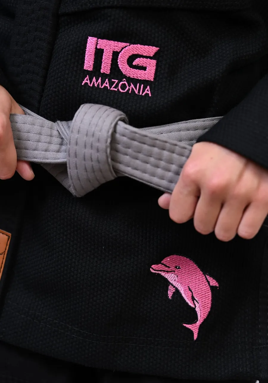 Kimono Infantil ITG Amazônia Boto Rosa Preto