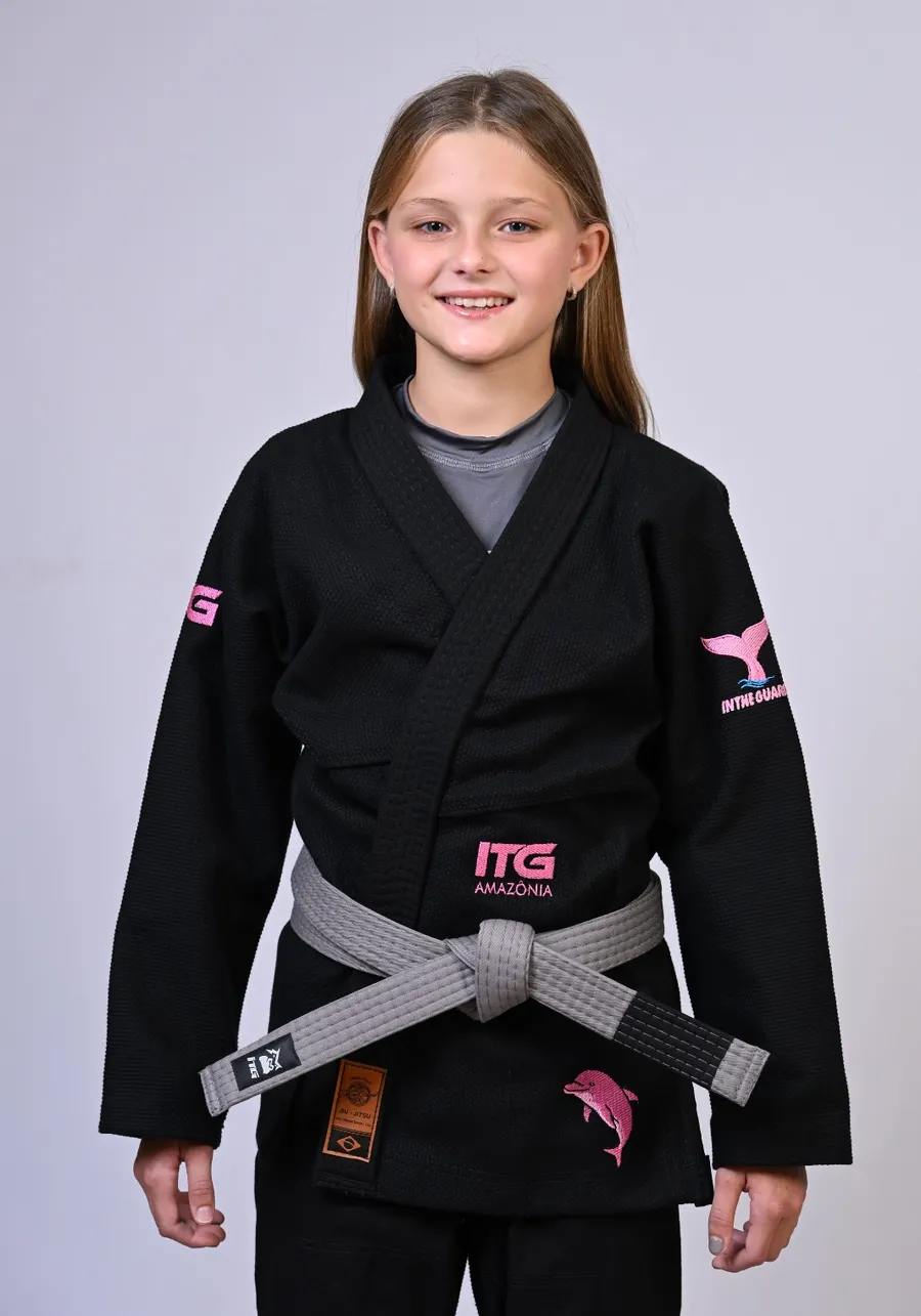 Kimono Infantil ITG Amazônia Boto Rosa Preto