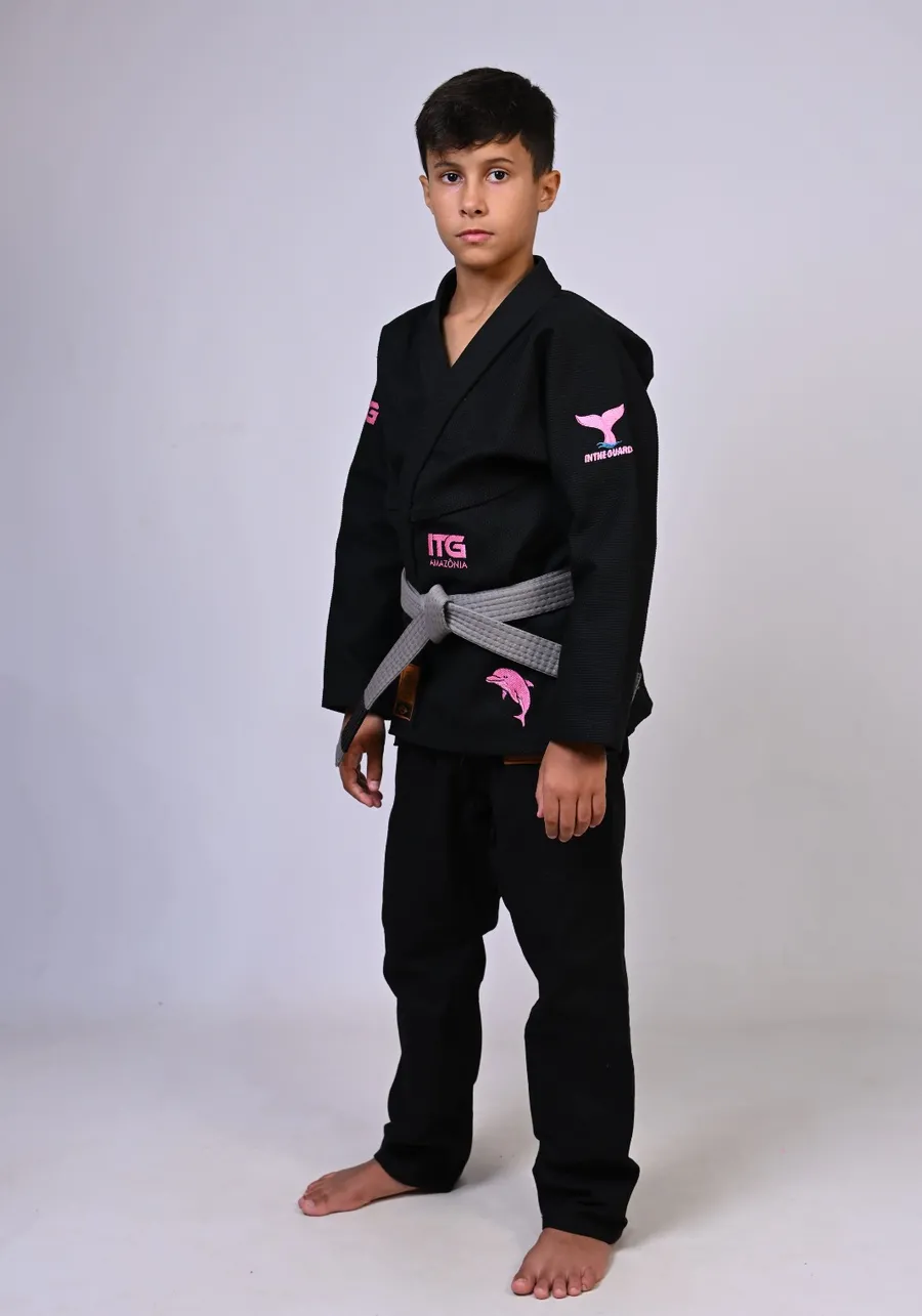 Kimono Infantil ITG Amazônia Boto Rosa Preto