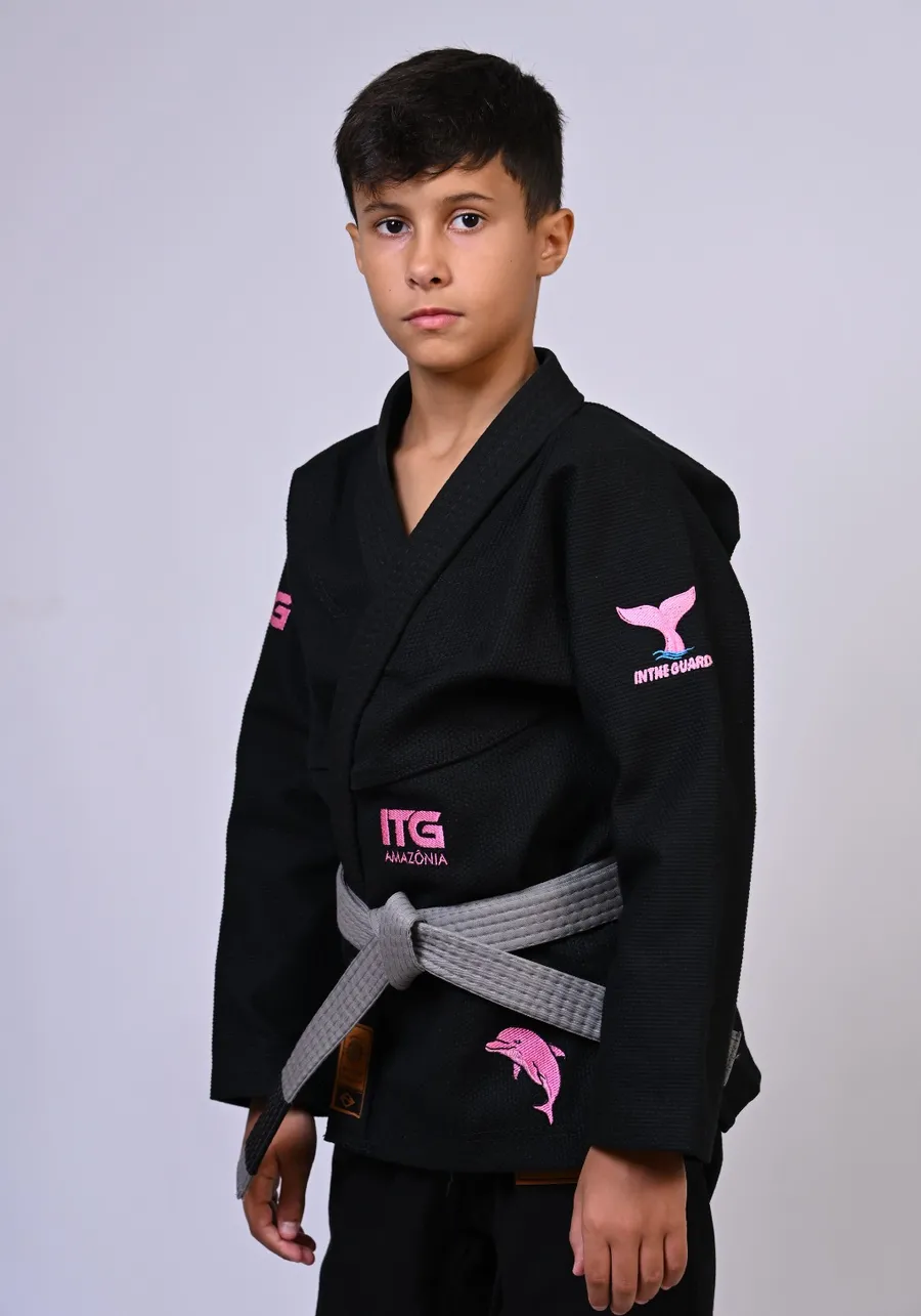 Kimono Infantil ITG Amazônia Boto Rosa Preto