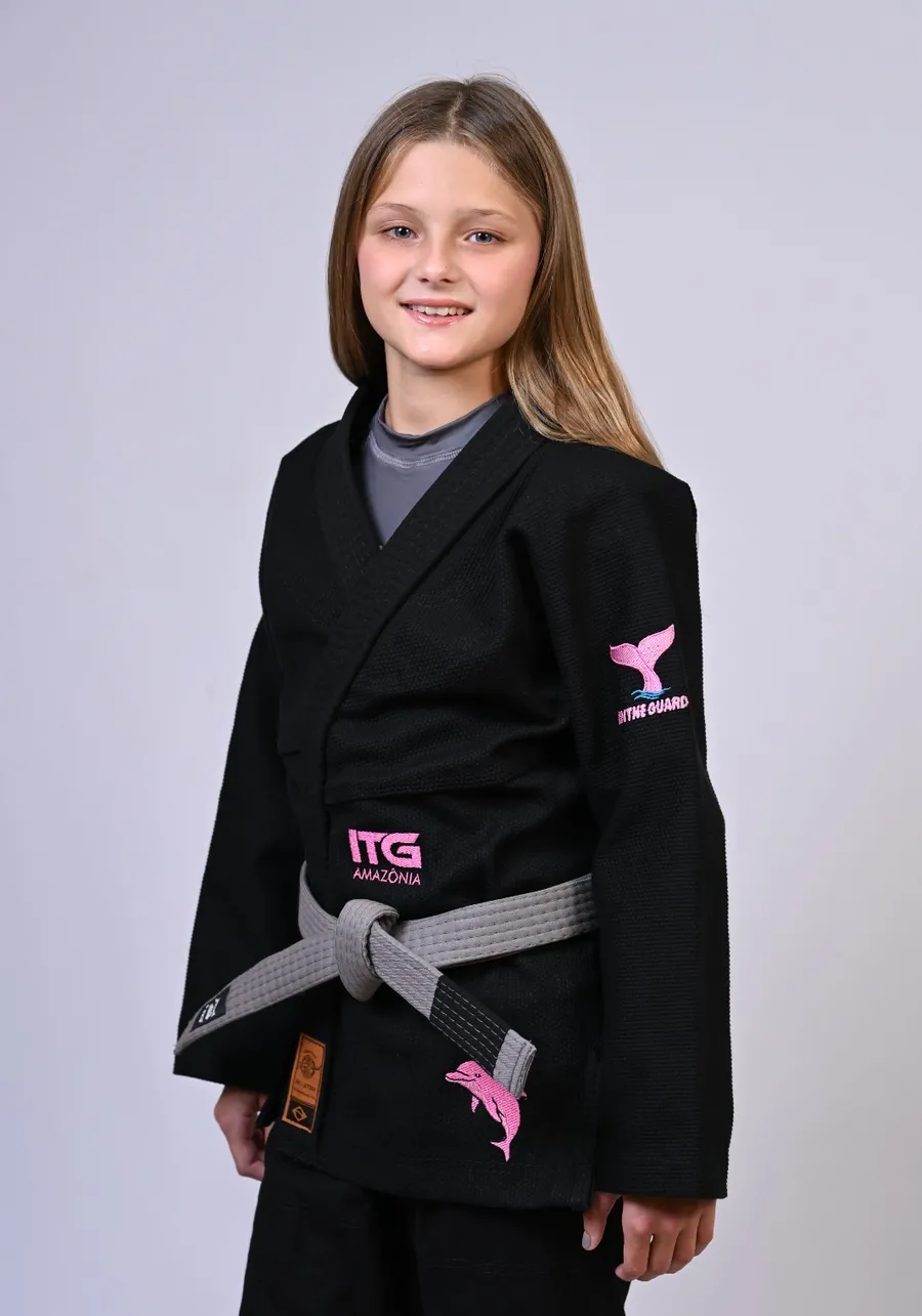 Kimono Infantil ITG Amazônia Boto Rosa Preto