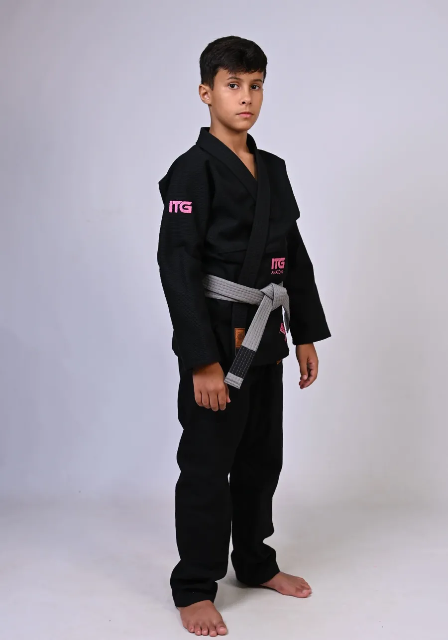 Kimono Infantil ITG Amazônia Boto Rosa Preto