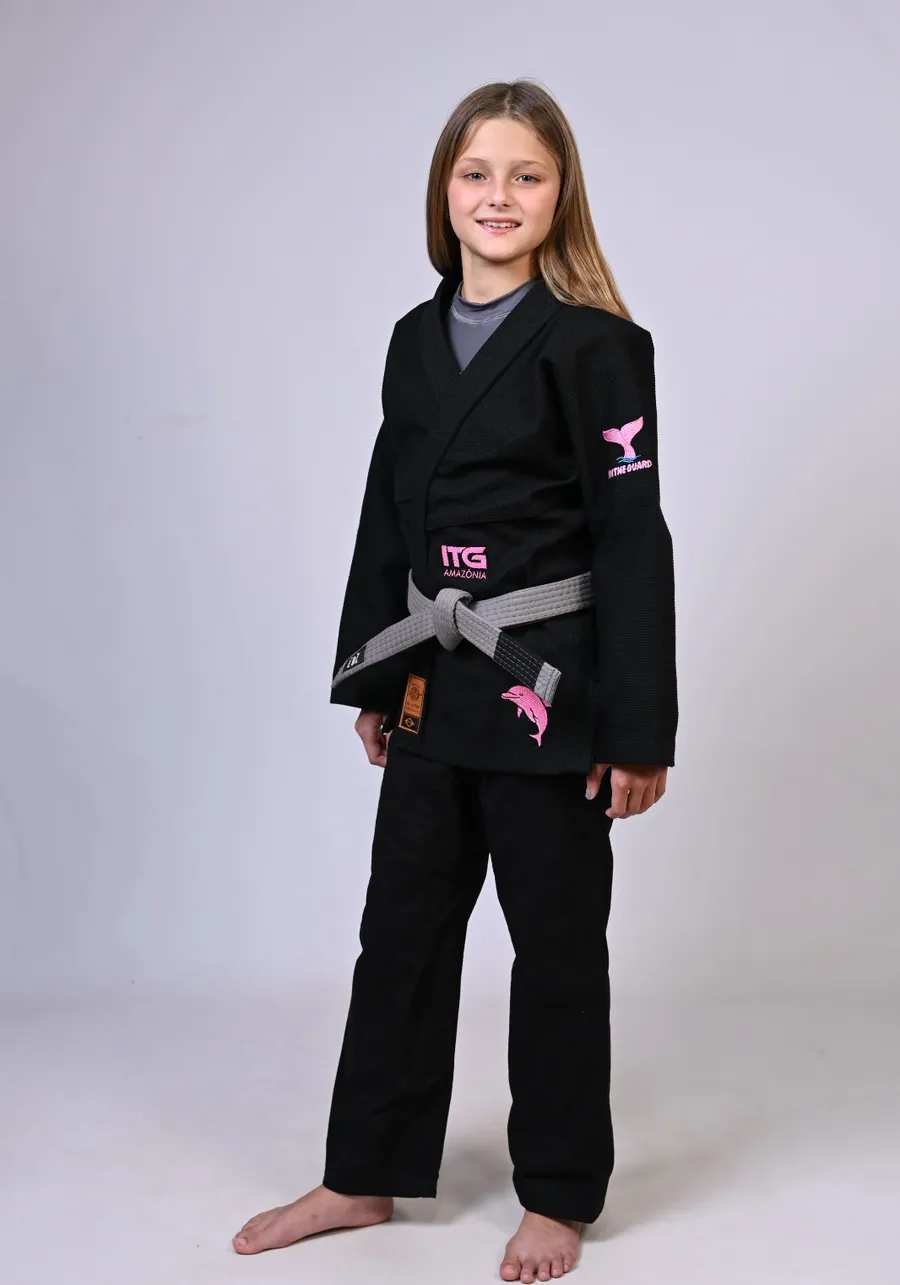 Kimono Infantil ITG Amazônia Boto Rosa Preto