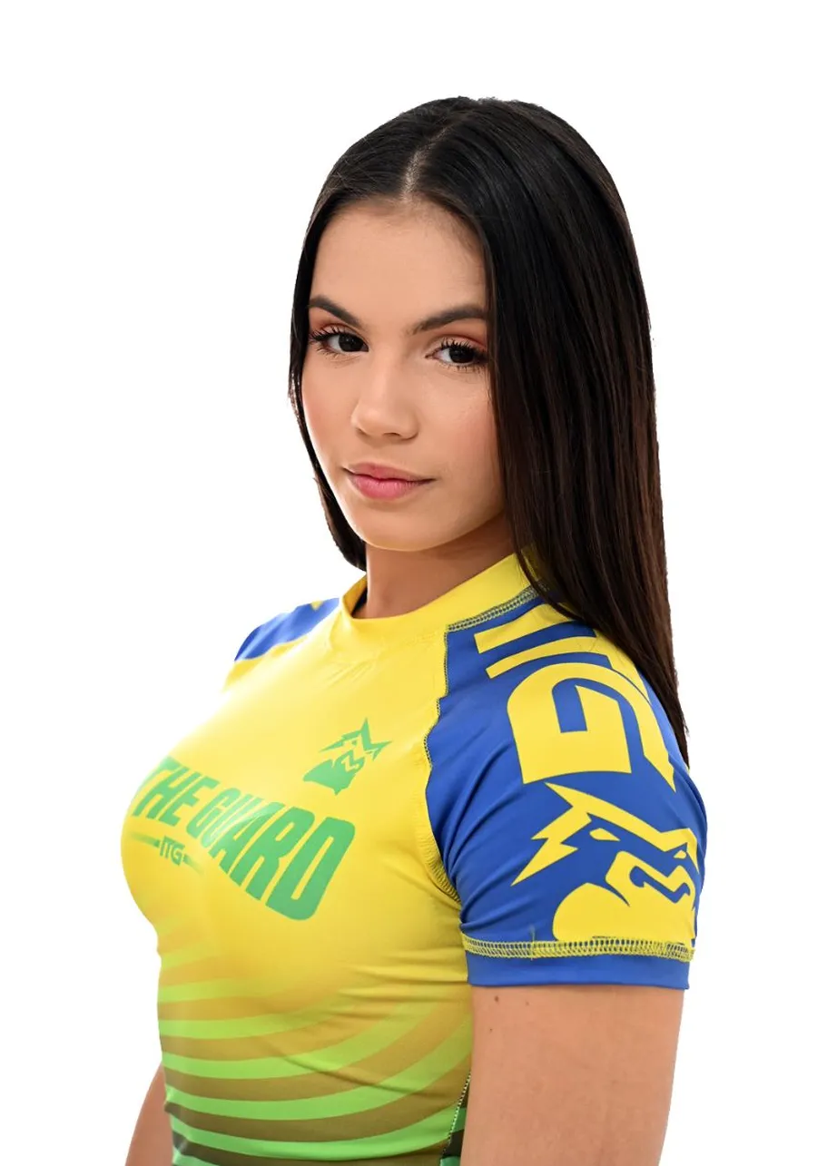 Rash Guard Feminina Brasil Amarela