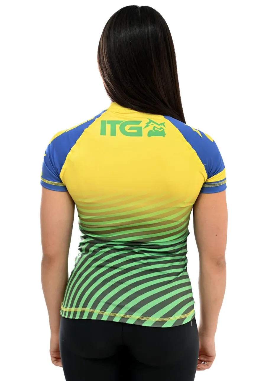 Rash Guard Feminina Brasil Amarela