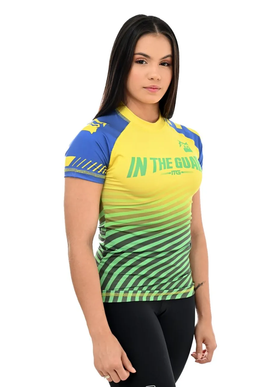 Rash Guard Feminina Brasil Amarela