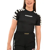 Rash Guard Feminina Cores Faixas Preta - imagem 1