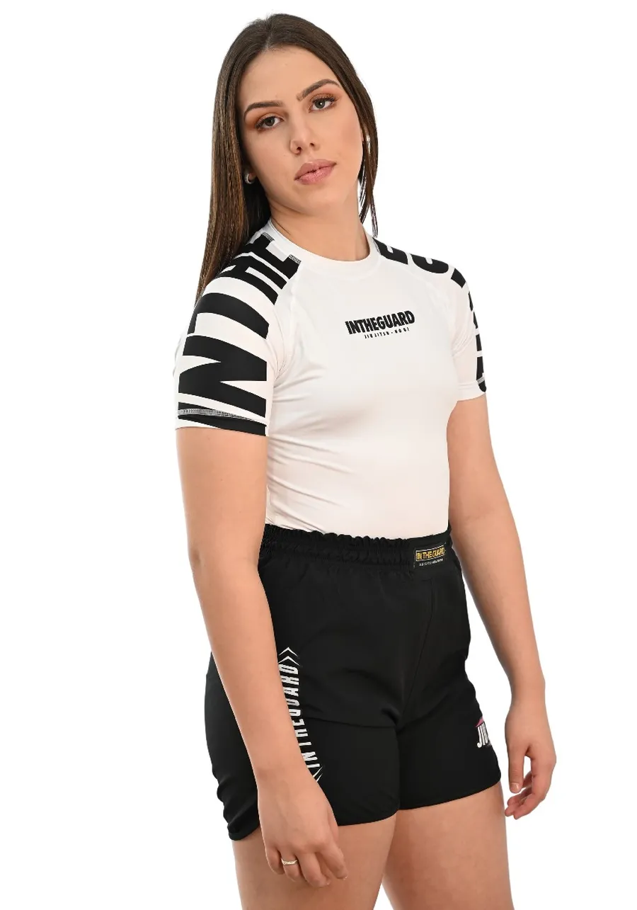 Rash Guard Feminina Cores Faixas Branca