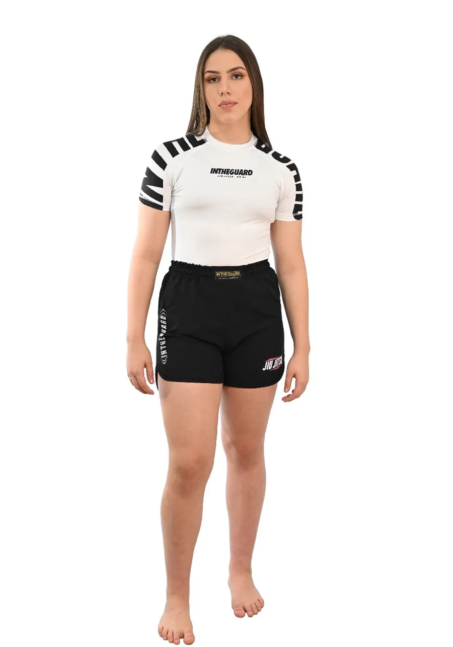 Rash Guard Feminina Cores Faixas Branca