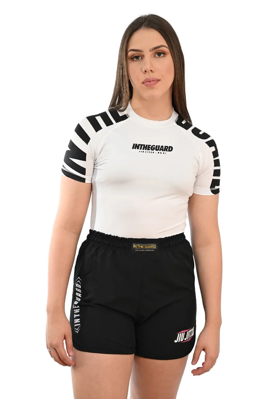 Rash Guard Feminina Cores Faixas Branca