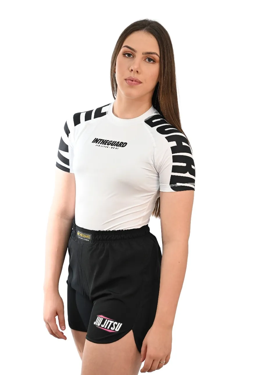 Rash Guard Feminina Cores Faixas Branca