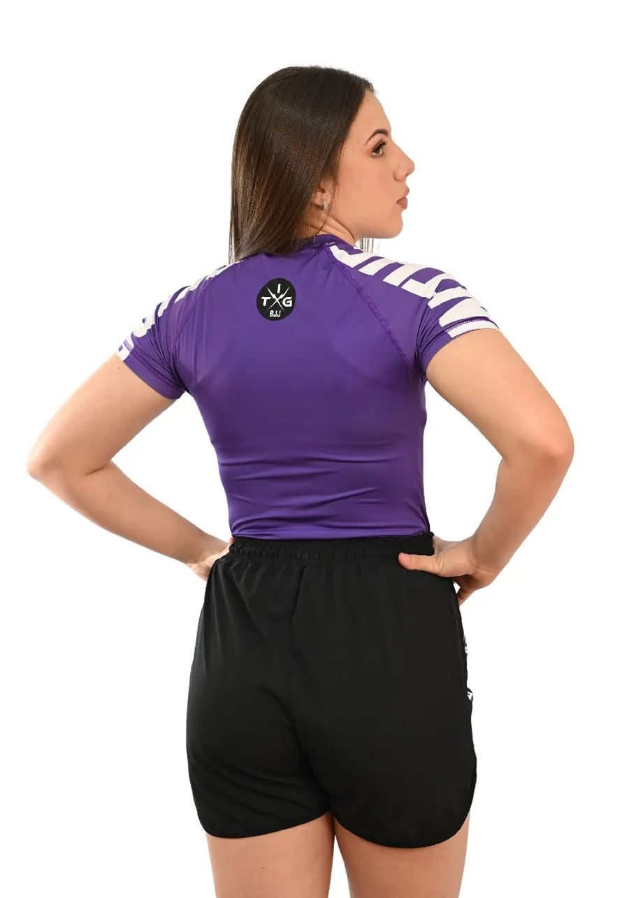 Rash Guard Feminina Cores Faixas Roxa