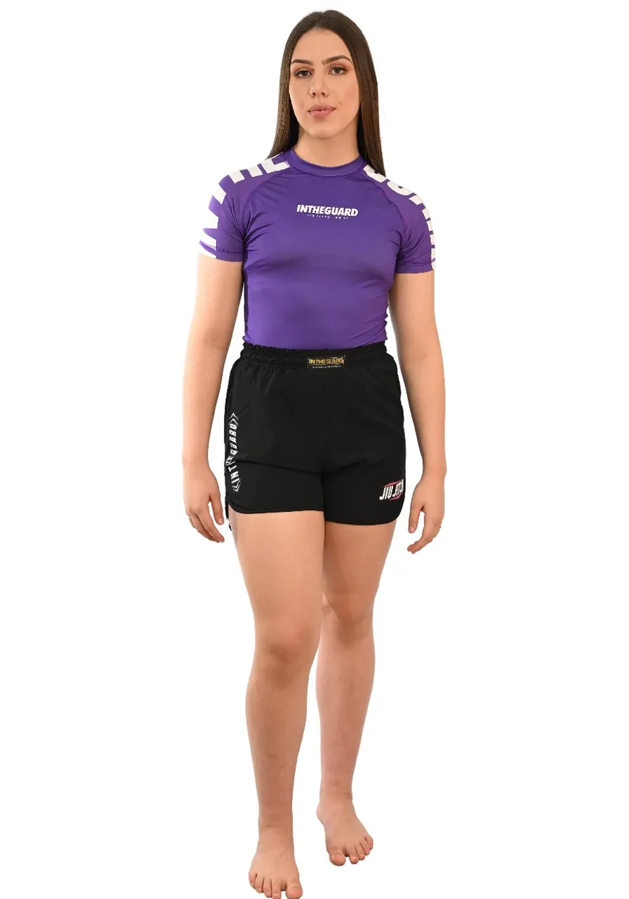Rash Guard Feminina Cores Faixas Roxa