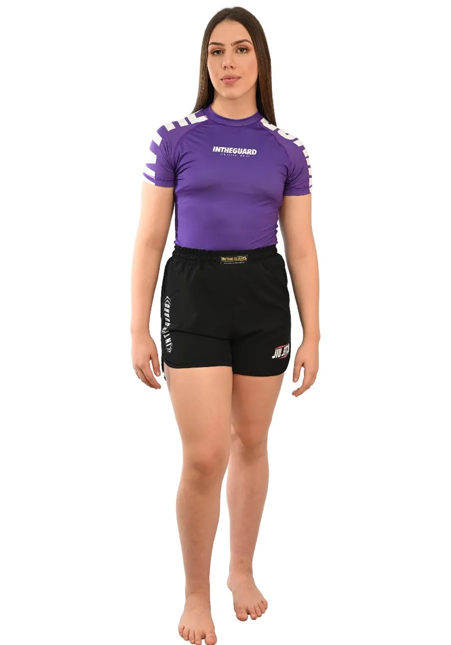Rash Guard Feminina Cores Faixas Roxa