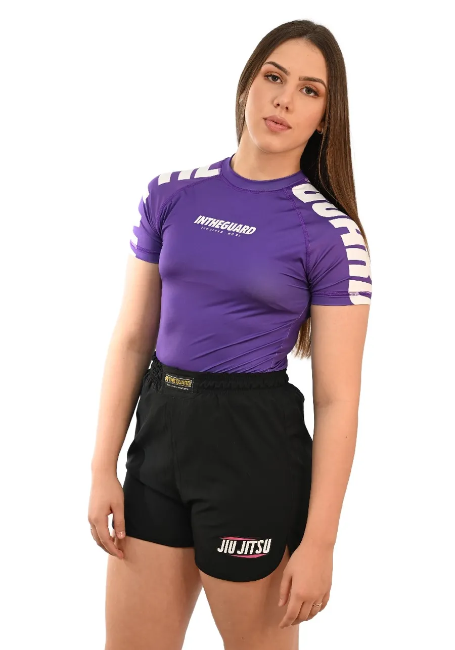 Rash Guard Feminina Cores Faixas Roxa