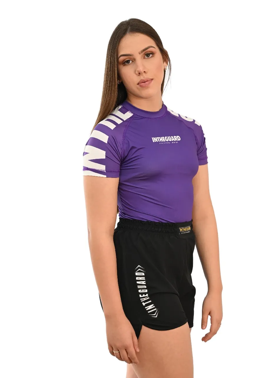 Rash Guard Feminina Cores Faixas Roxa