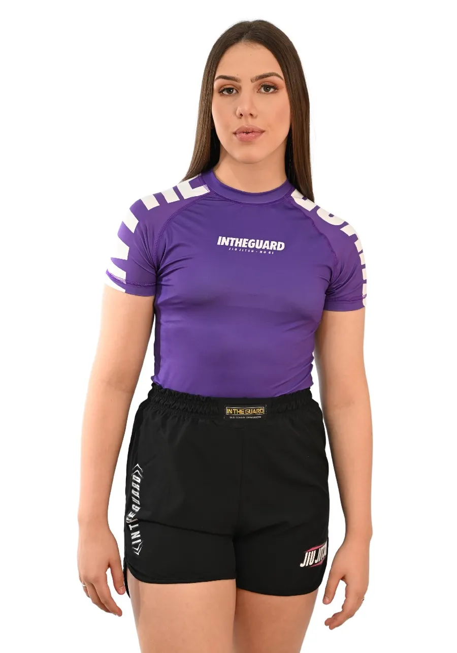 Rash Guard Feminina Cores Faixas Roxa