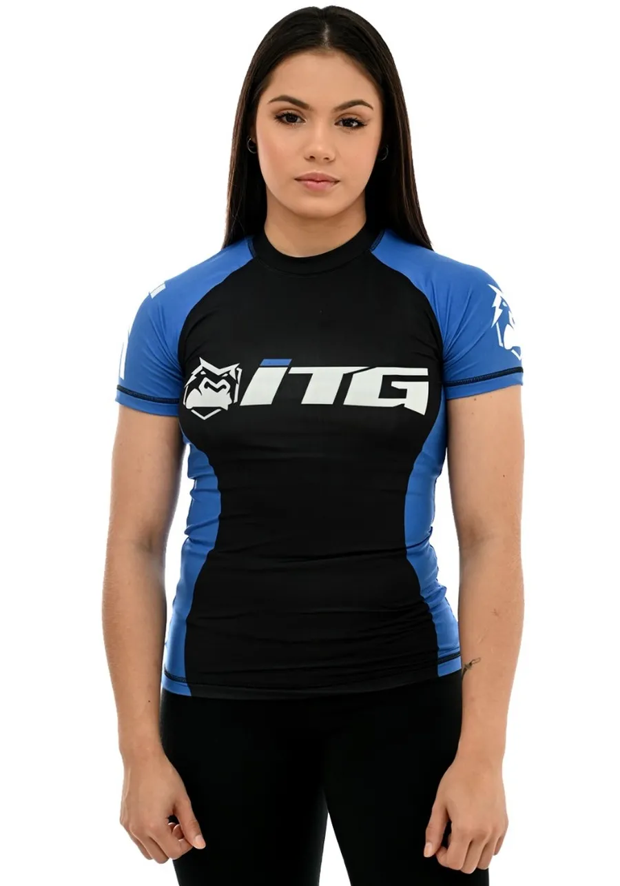 Rash Guard Feminina ITG Manga Curta Azul