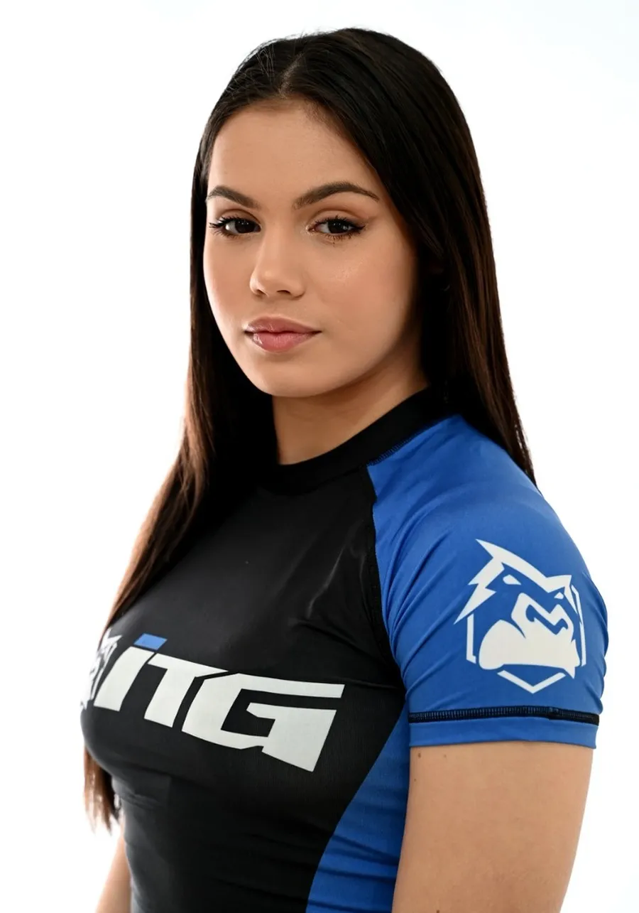 Rash Guard Feminina ITG Manga Curta Azul