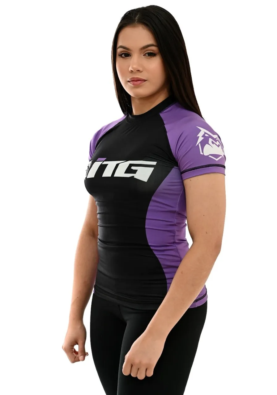 Rash Guard Feminina ITG Manga Curta Roxa