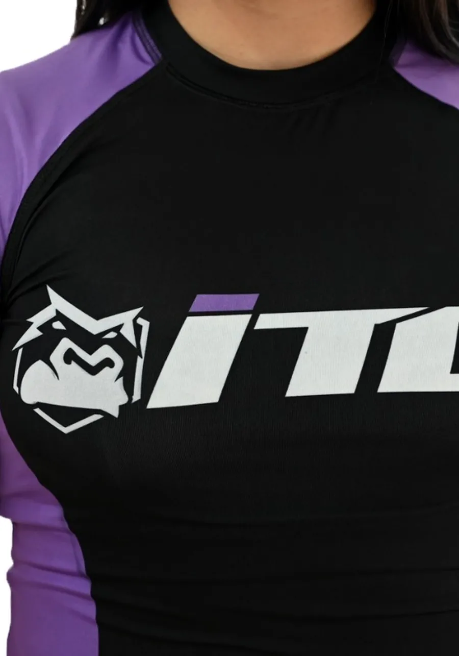 Rash Guard Feminina ITG Manga Curta Roxa