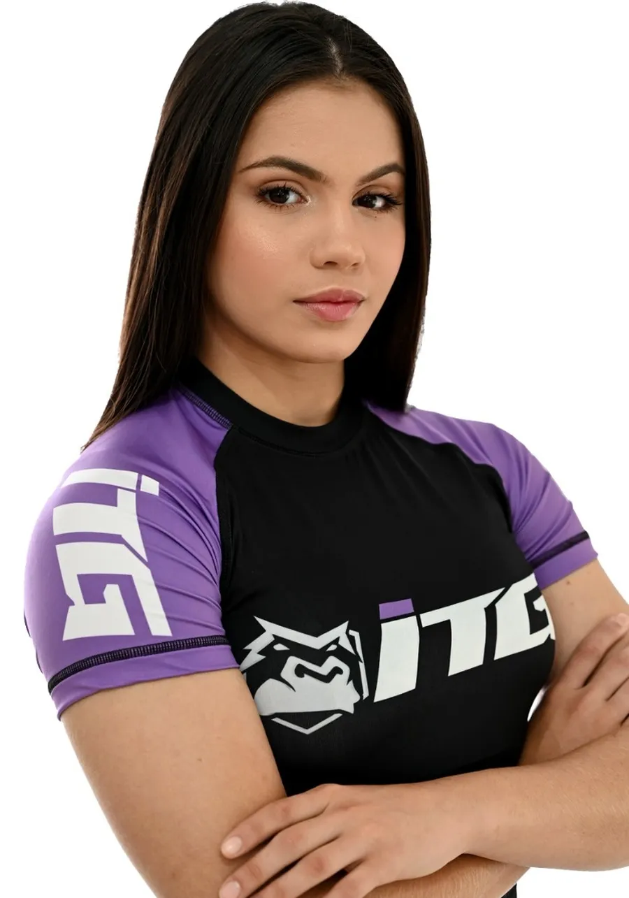 Rash Guard Feminina ITG Manga Curta Roxa