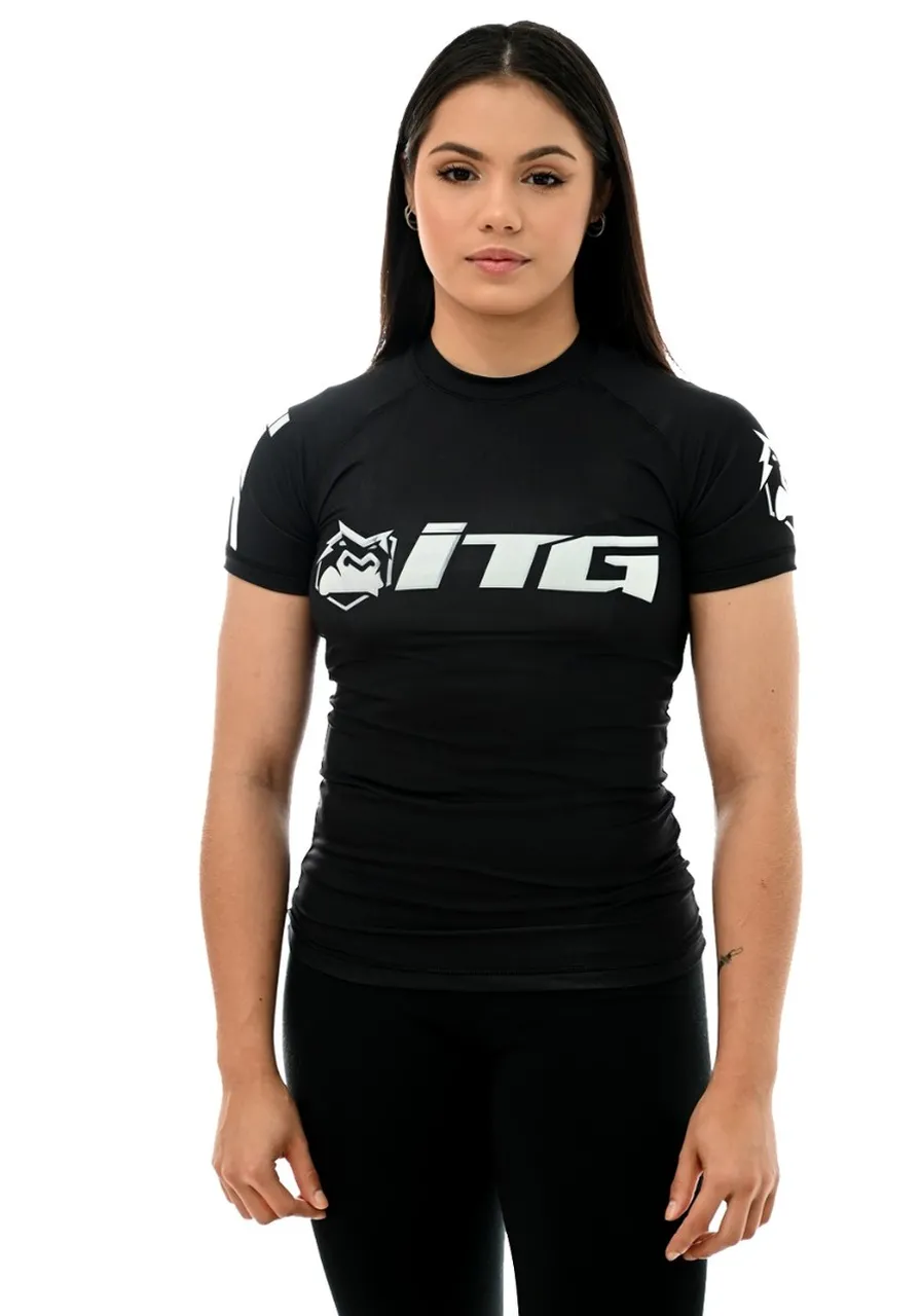 Rash Guard Feminina ITG Manga Curta Preta