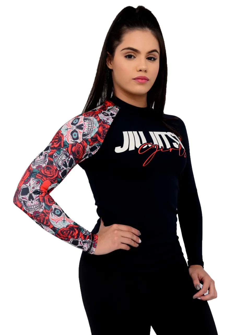 Rash Guard Feminina Red Skull