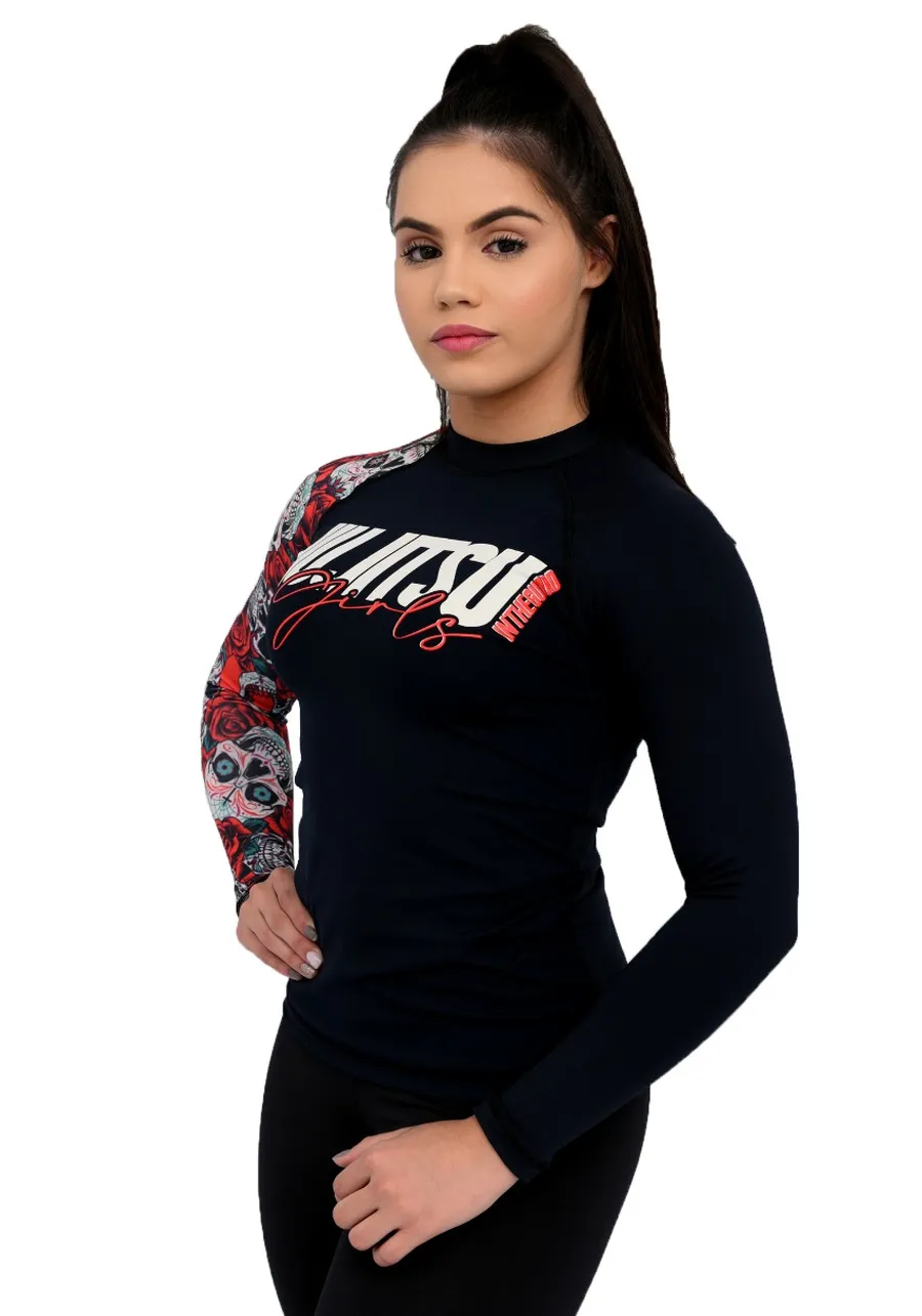Rash Guard Feminina Red Skull
