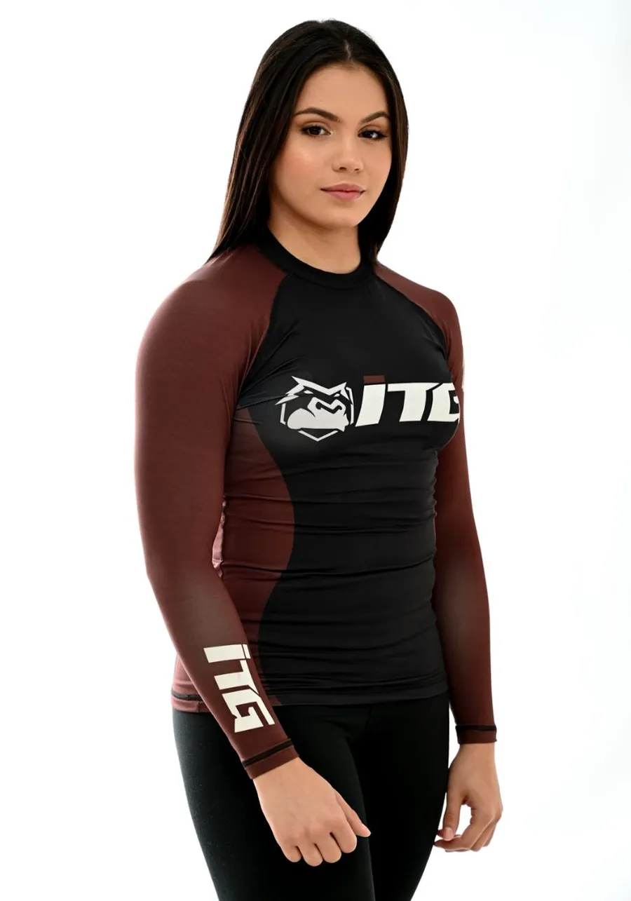 Rash Guards Feminina ITG Manga Longa Marrom